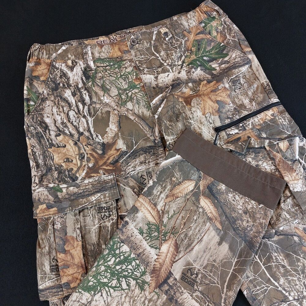 Realtree Edge Camo 6 Pockets Cargo Pants Men's L 36-38 (Fit 38x31.5) Hunting